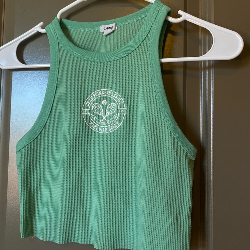 Garage Mint Green Ribbed Tank Top